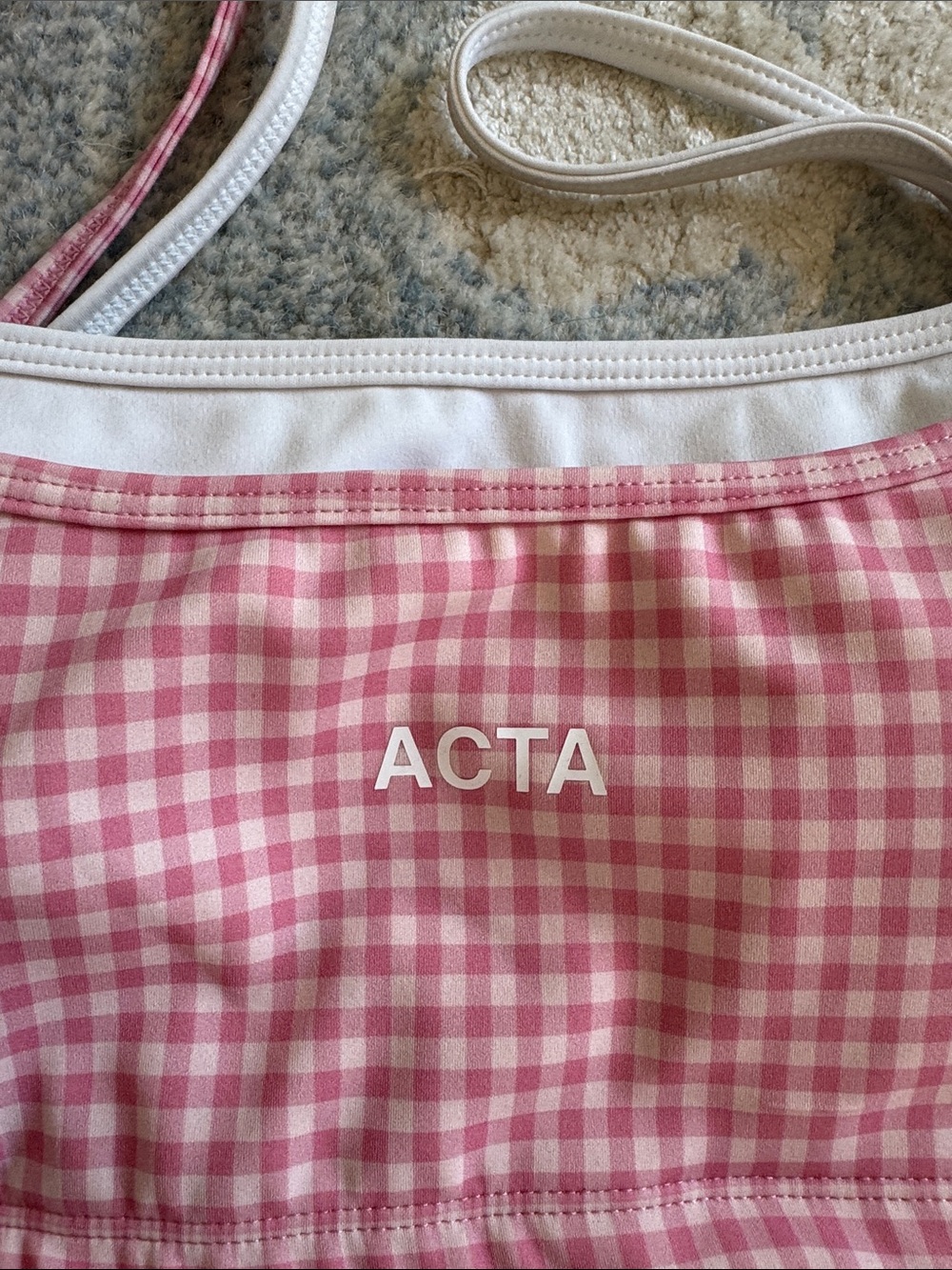 ACTA Women’s Pink Gingham Bike Shorts - Picture 3 of 4